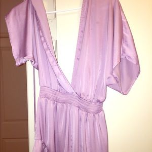 lilac deep cut romper